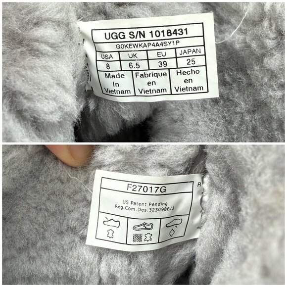 UGG Boots Womens 8 Shoes Metal Grey Reykir Waterproof Shearling Winter Booties - Picture 8 of 11